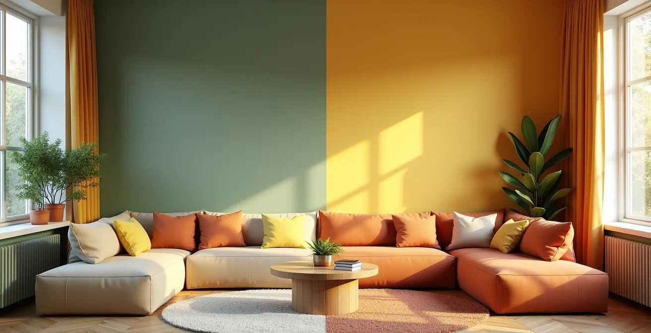 Raumgestaltung mit gezieltem Farbeinsatz zur Förderung von Wohlbefinden