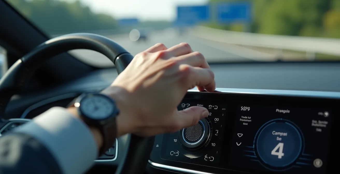 Detailaufnahme der präzisen Navigationseinstellungen im deutschen Straßenverkehr