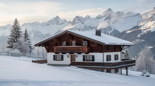 Traditionelles Schweizer Chalet in den Alpen – Immobilienbewertung Schweiz